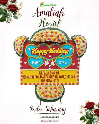 Karangan Papan Bunga Pernikahan di Manikyang